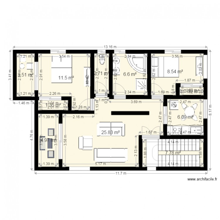1ere etage. Plan de 0 pièce et 0 m2
