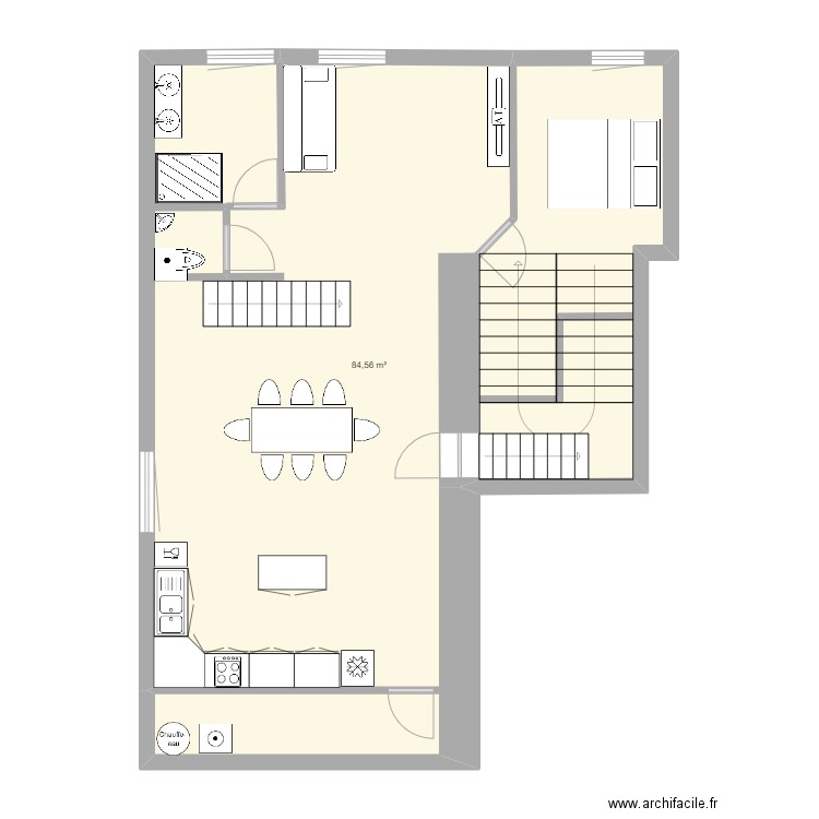 etage2. Plan de 1 pièce et 85 m2