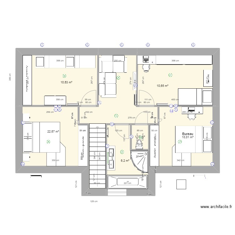 TANDJIGORA NIAKATE ETAGE R01. PLT 11.03.23. Plan de 6 pièces et 61 m2