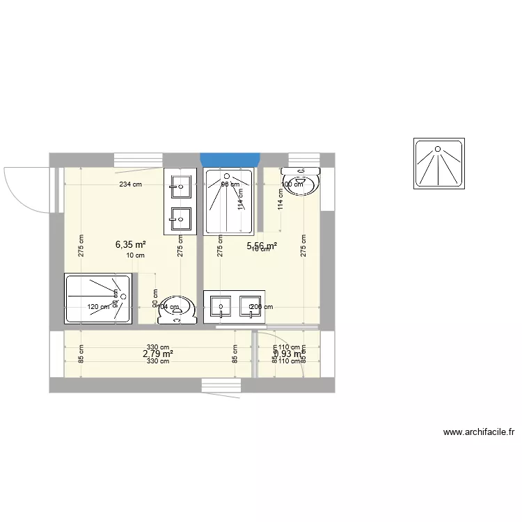 SDB chambres hôtes 2. Plan de SDB chambres hôtes 2. Plan de