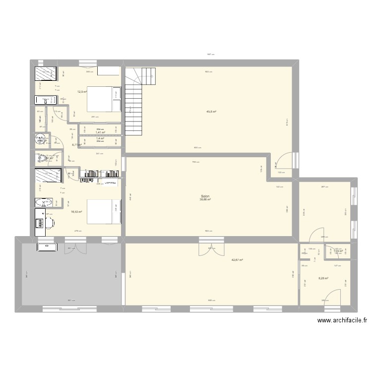 Maison EYSSAUTS 3. Plan de 13 pièces et 199 m2