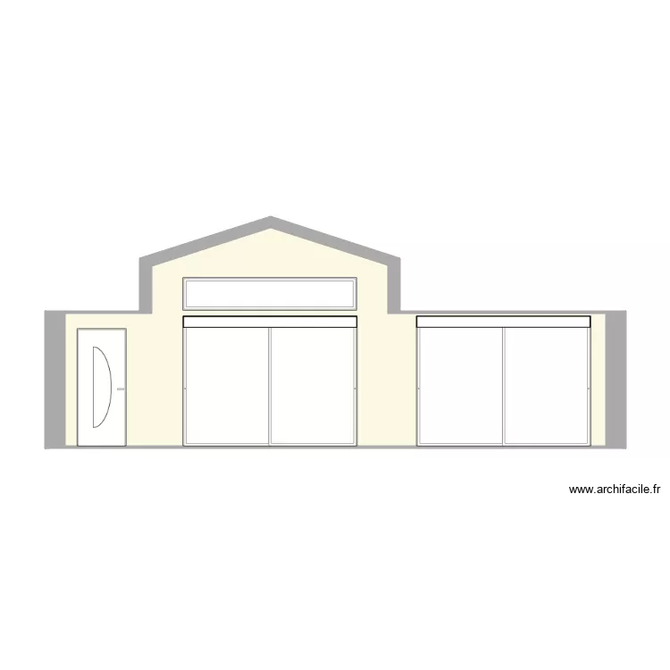enfilade ouvertures vue int&eacute;rieure. Plan de 