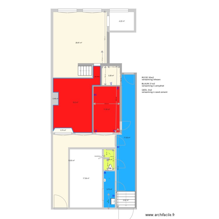 nh93 6 vloer verwarming. Plan de 0 pièce et 0 m2