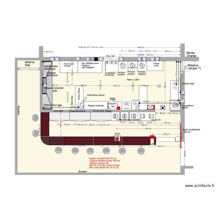 Cuisine Roof Top dimensions du 09 11 20. Plan de 0 pièce et 0 m2