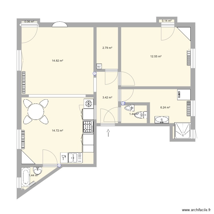 Plan appartement VD. Plan de 0 pièce et 0 m2