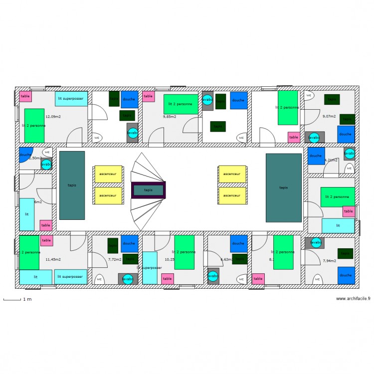 hotel 1er étage. Plan de 0 pièce et 0 m2