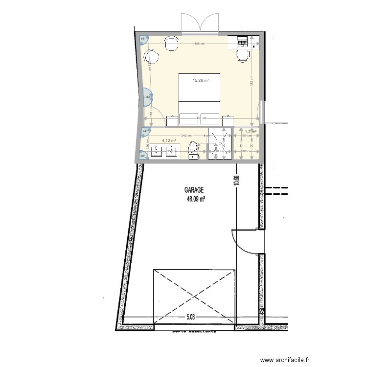 garage chambre. Plan de 0 pièce et 0 m2