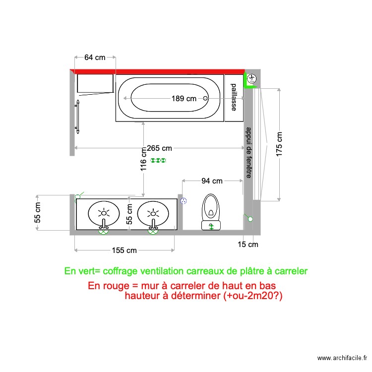 SDB étage 14 juin 2021. Plan de 0 pièce et 0 m2