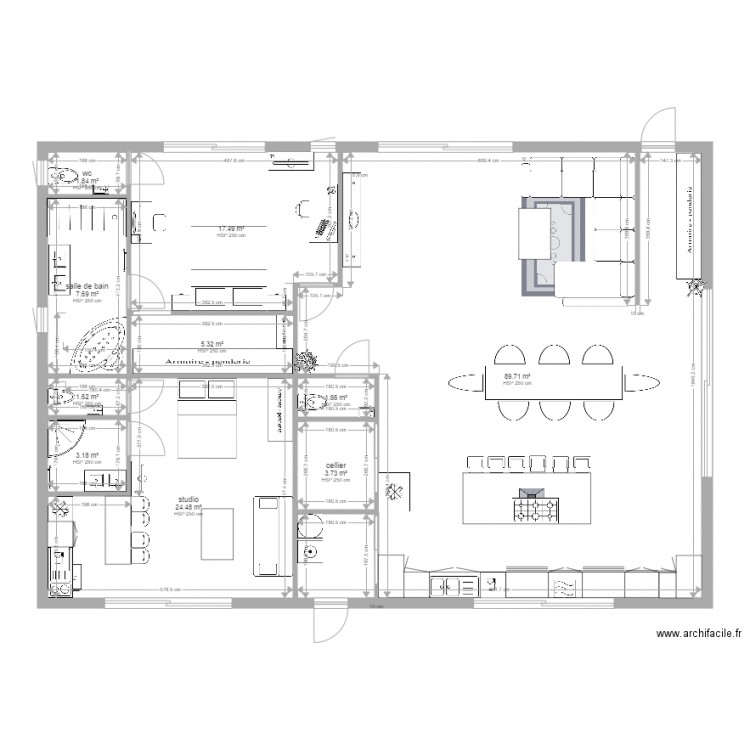 rénovation garage. Plan de 0 pièce et 0 m2