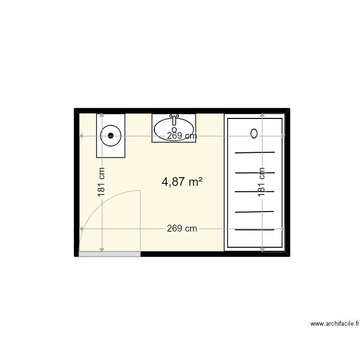 DUFRESNES ANDREE. Plan de 1 pièce et 5 m2