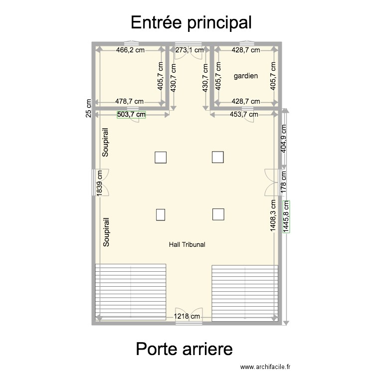 hall tribunal. Plan de 0 pièce et 0 m2