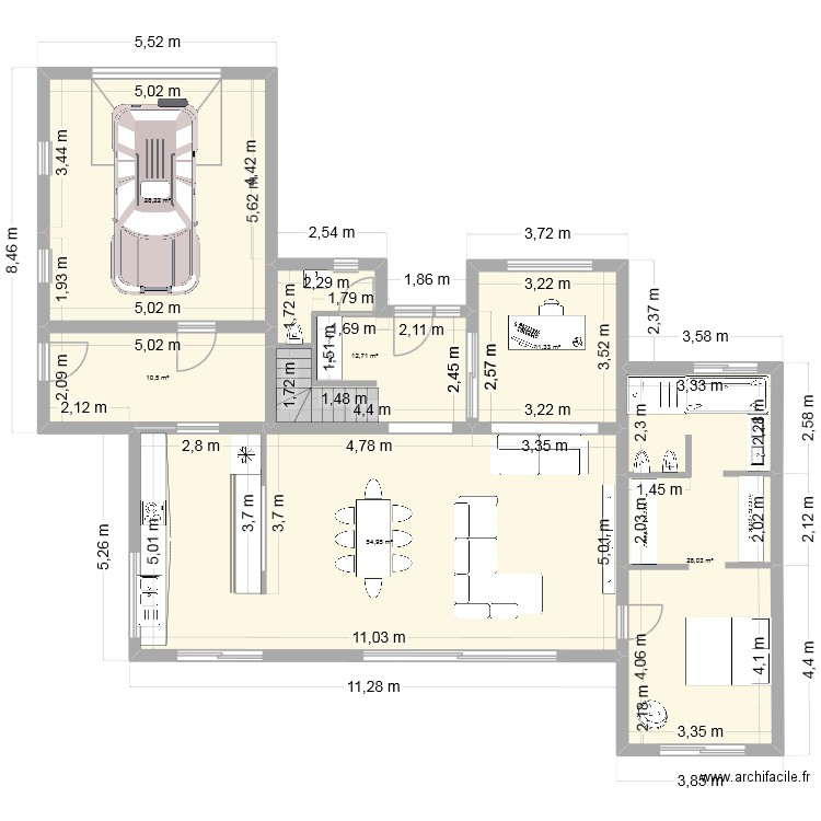 Plan lou coulet 0711. Plan de 5 pièces et 151 m2