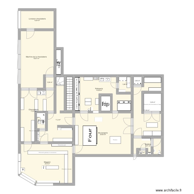 ritton flavien. Plan de 18 pièces et 137 m2