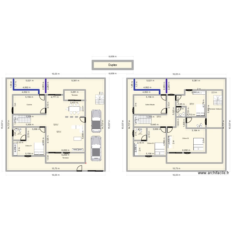 BASSAM. Plan de 16 pièces et 698 m2