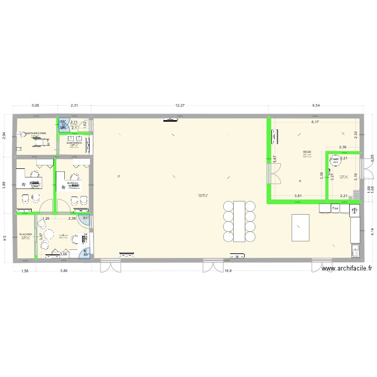 espaces jeune modulaire. Plan de 10 pièces et 220 m2