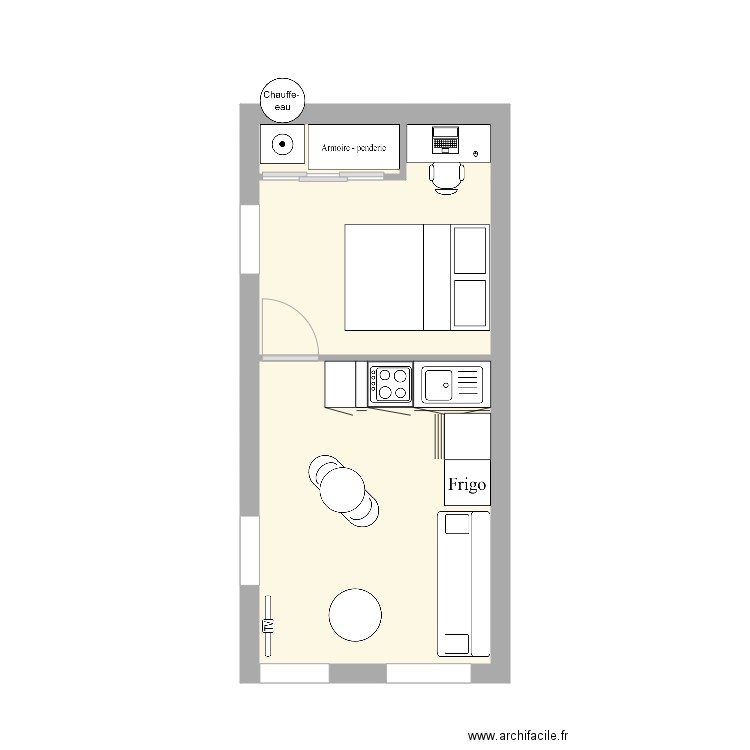 nimes 1. Plan de 3 pièces et 21 m2