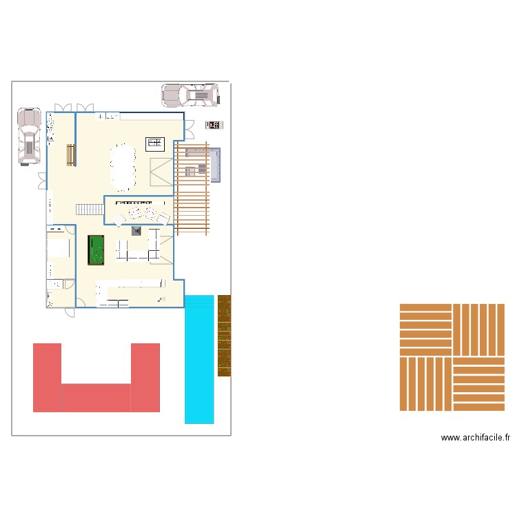 plan réel RDC. Plan de 0 pièce et 0 m2