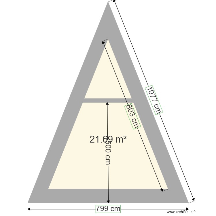 poulailler. Plan de 1 pièce et 22 m2