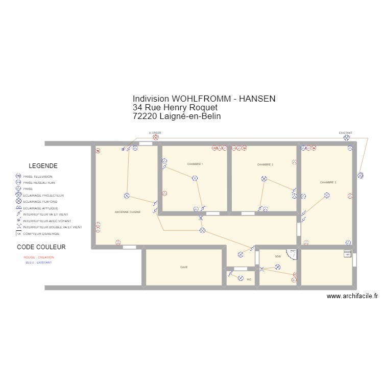 PLAN ELECTRIQUE EXTENSION. Plan de 0 pièce et 0 m2