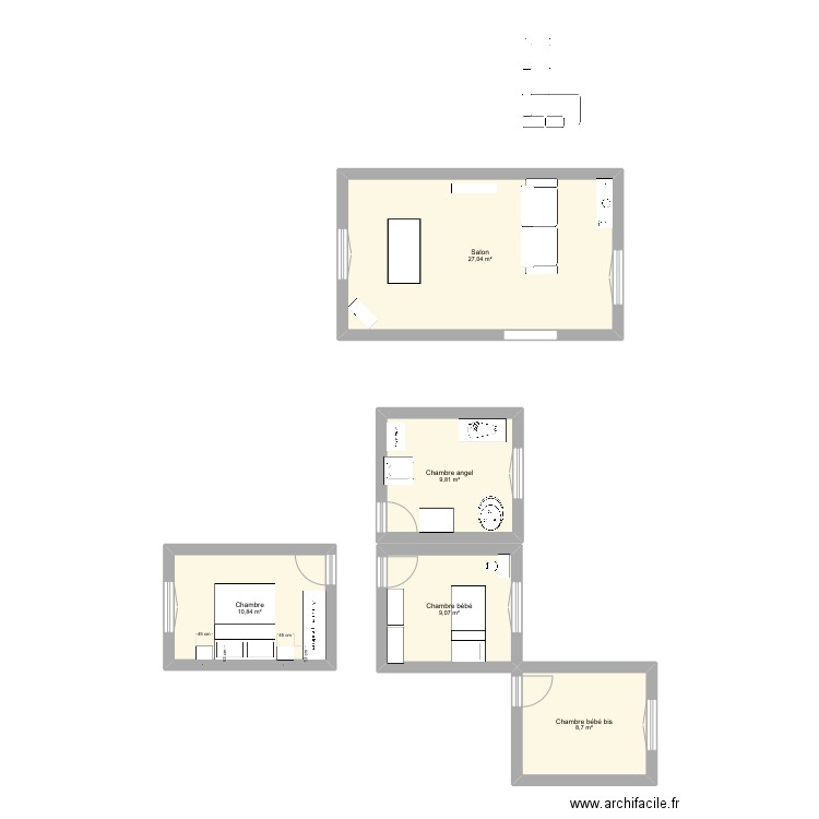 Maison mancieulles. Plan de 5 pièces et 65 m2