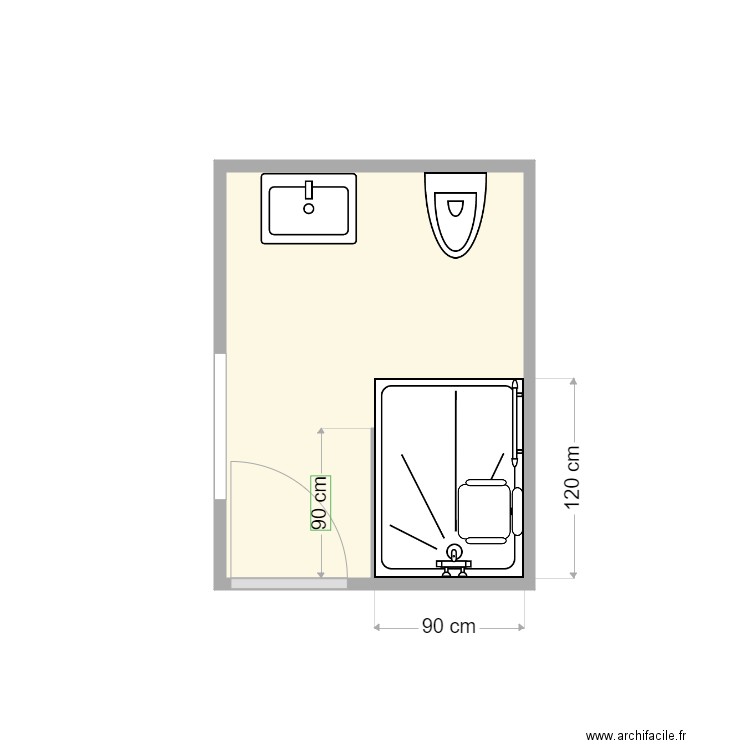 plan après travaux Turbec. Plan de 1 pièce et 4 m2