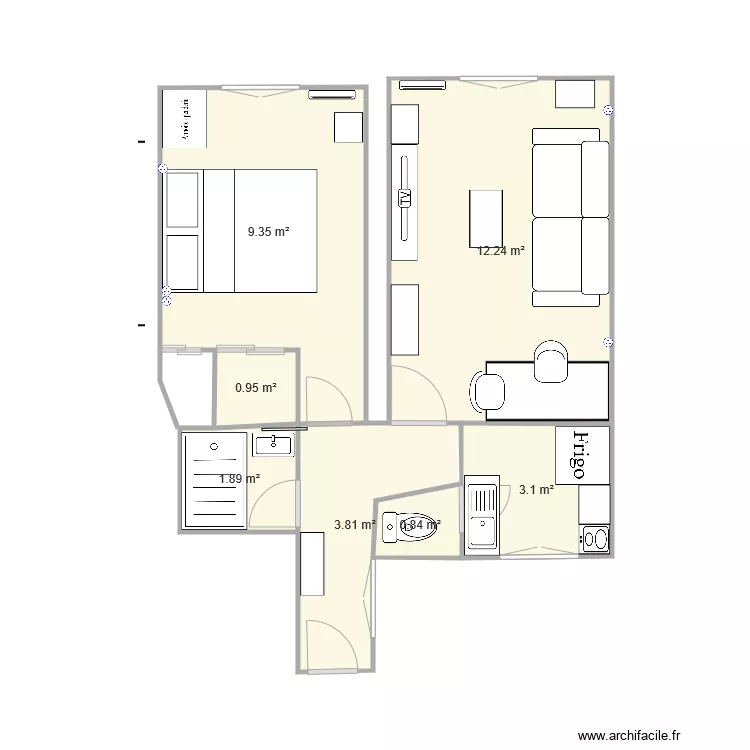 Appartement 13&egrave;me. Plan de 