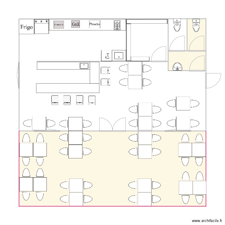 salle 60m2. Plan de 0 pièce et 0 m2