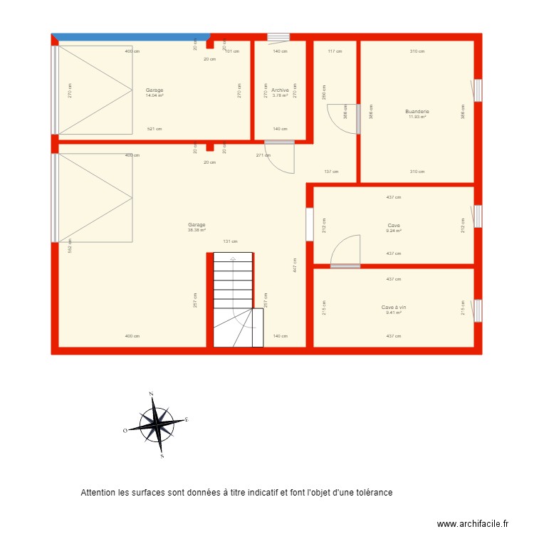 BI 3460 sous sol côté. Plan de 0 pièce et 0 m2