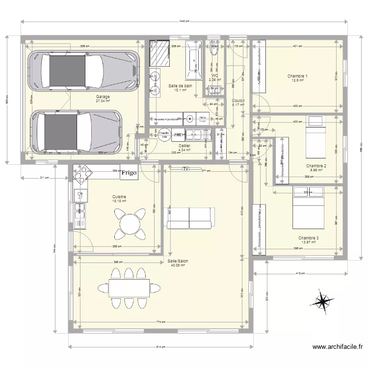 plan 1 maison. Plan de 