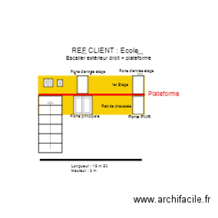 Demande de devis Escalier et plateforme. Plan de 0 pièce et 0 m2