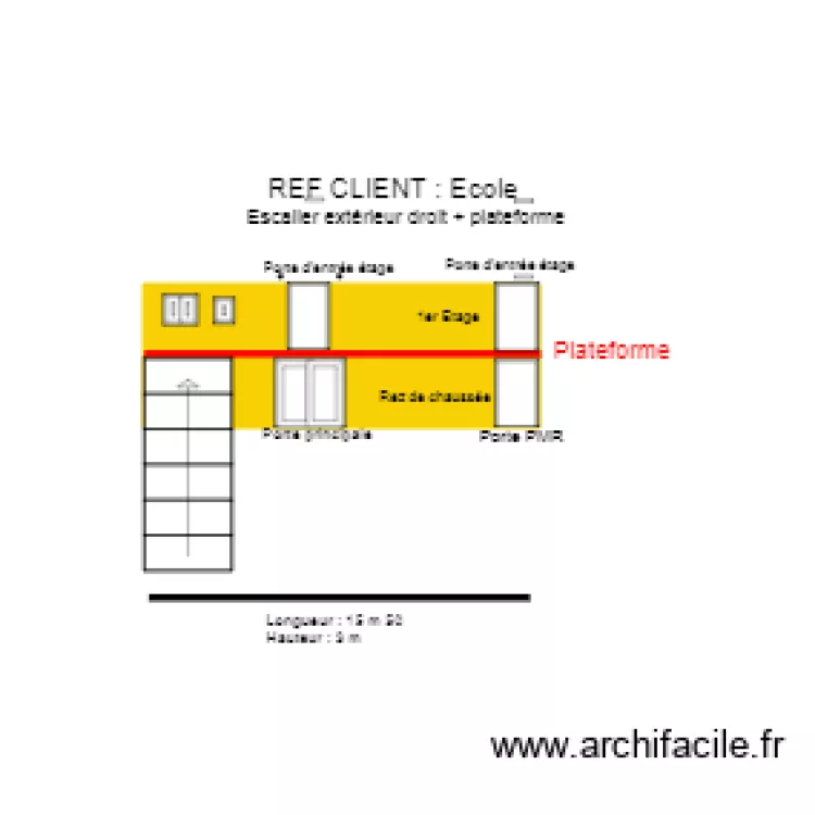 Demande de devis Escalier et plateforme. Plan de 
