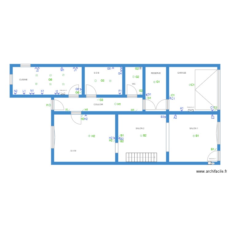 MONS REZ DE CHAUSSEE. Plan de 9 pièces et 123 m2