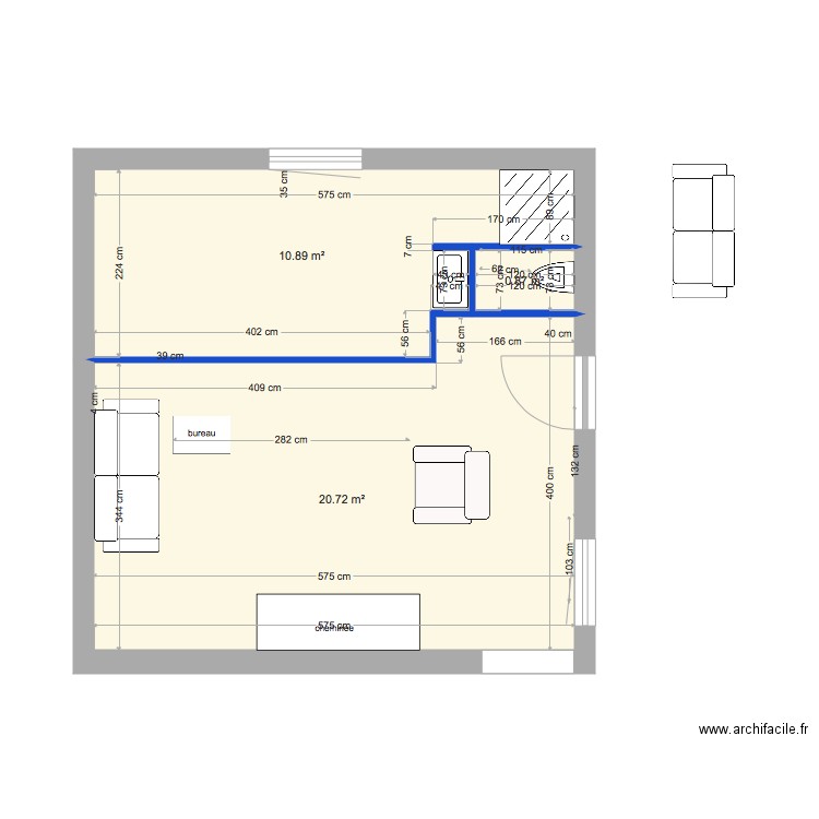 salon et sdb wc coté jardin. Plan de 0 pièce et 0 m2