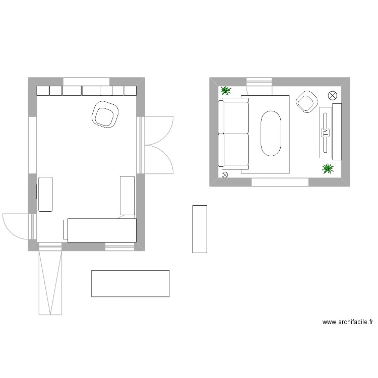 Christina & Alex. Plan de 2 pièces et 26 m2