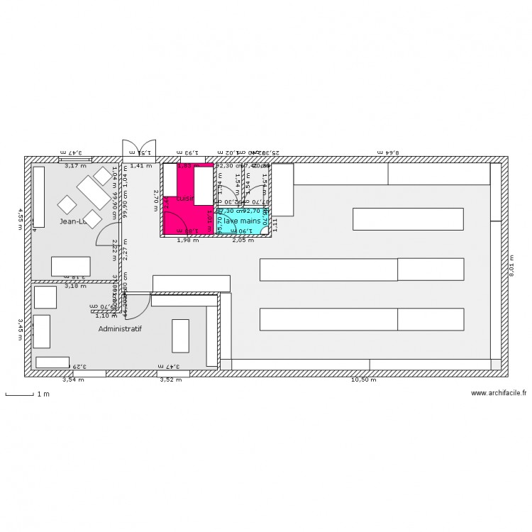 bureau meublé V2. Plan de 0 pièce et 0 m2