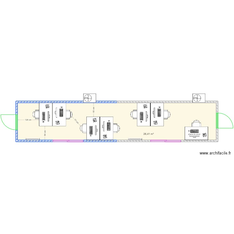 bung allow. Plan de 1 pièce et 26 m2