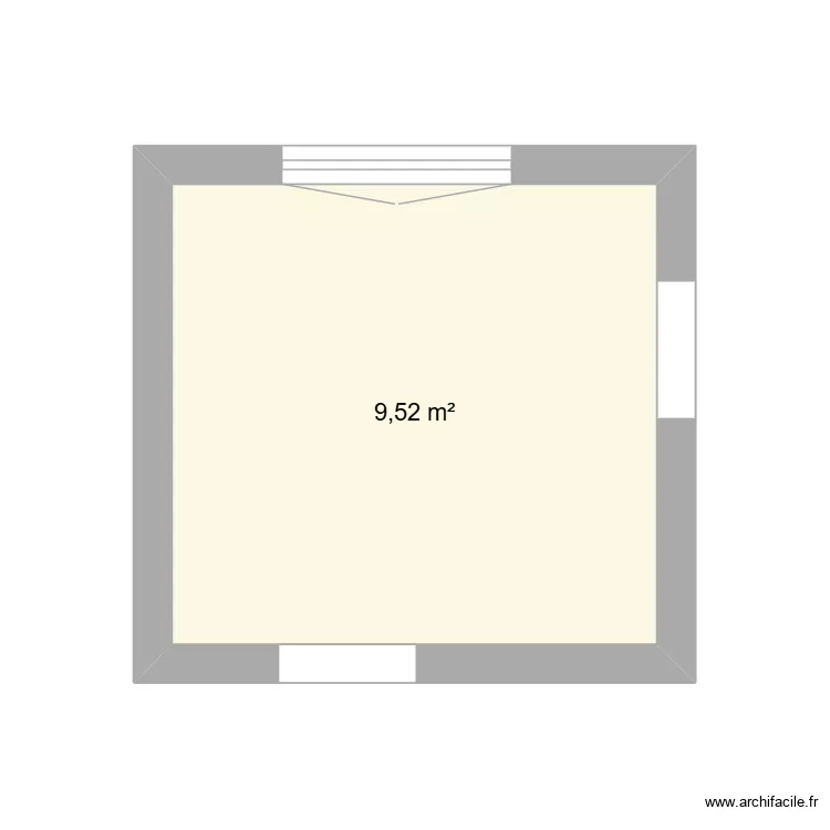 cuisine vide. Plan de 1  et 10 m²