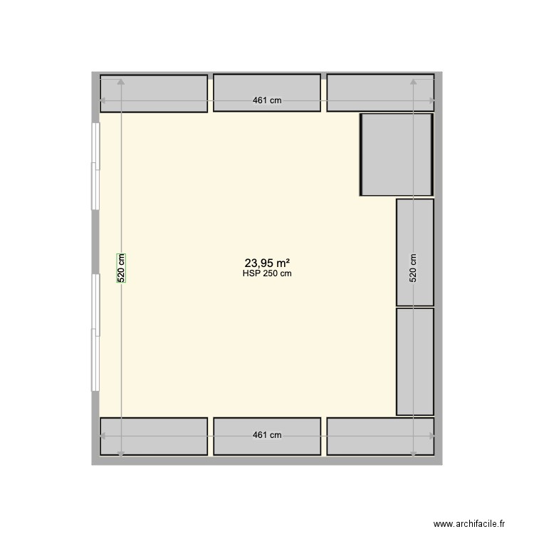 terrasse1. Plan de 1 pièce et 24 m2