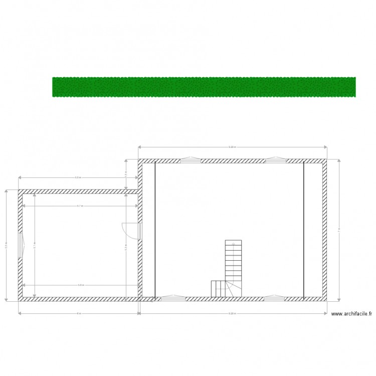 PROJET SCHERWILLER etage 2. Plan de 3 pièces et 59 m2