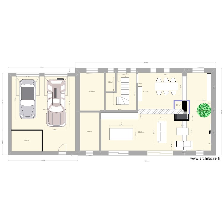 maison -2. Plan de 9 pièces et 152 m2