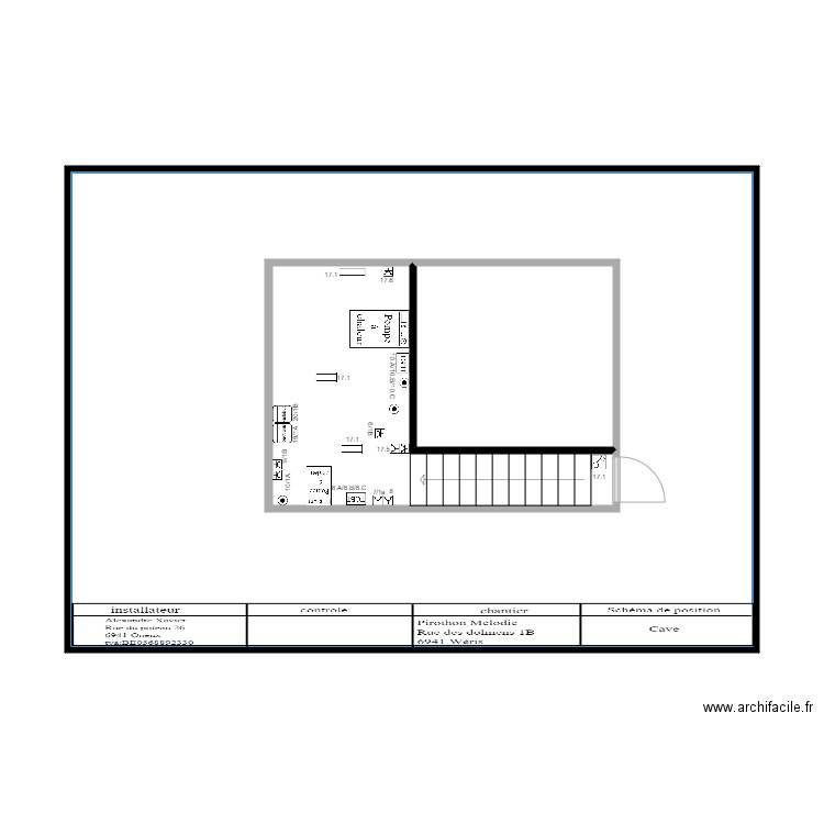 cave piromélo. Plan de 3 pièces et 86 m2