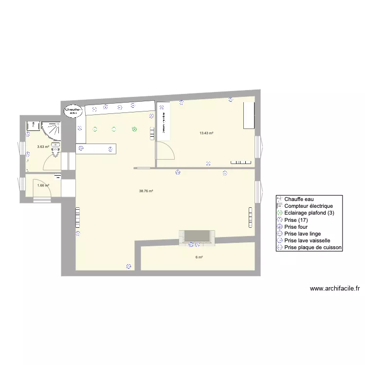 T2 pl hotel de ville. Plan de T2 pl hotel de ville. Plan de