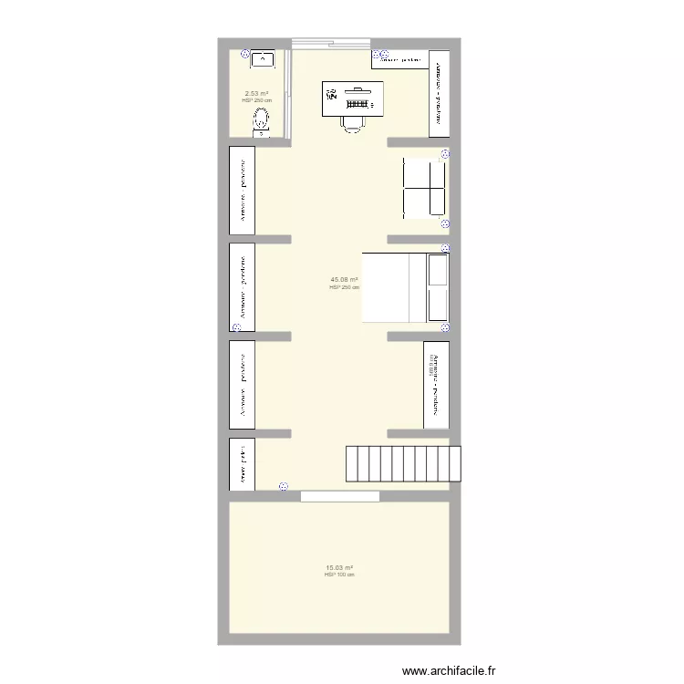 Am&eacute;nagement comble. Plan de 