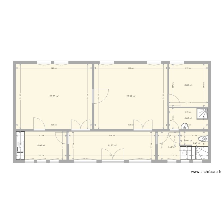 Malgarnit R0. Plan de 8 pièces et 84 m2