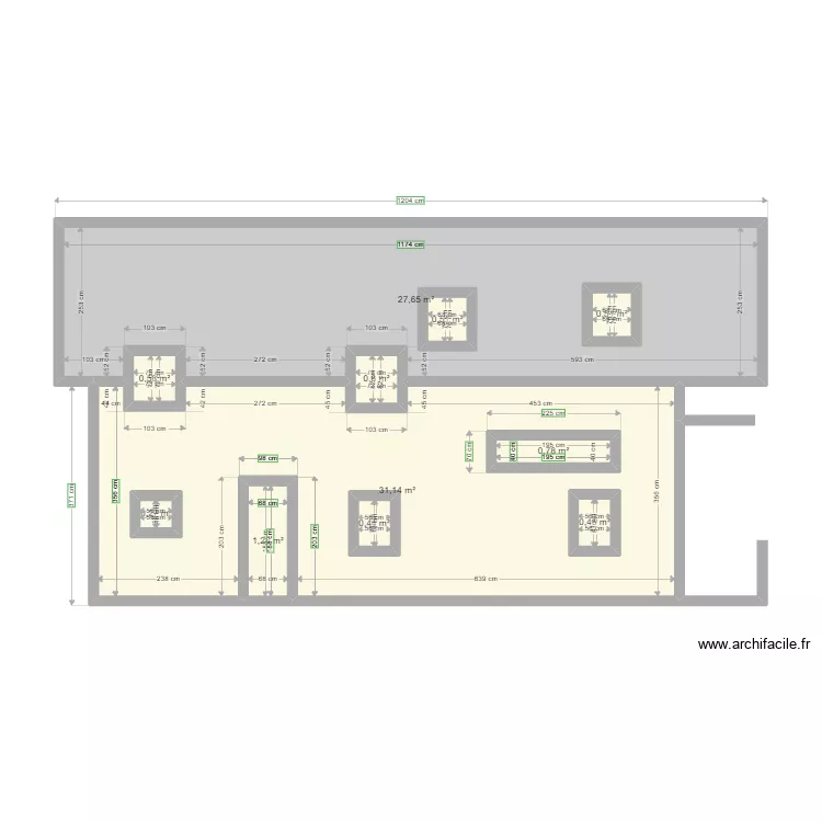 Facade gauche Projet&eacute;. Plan de 