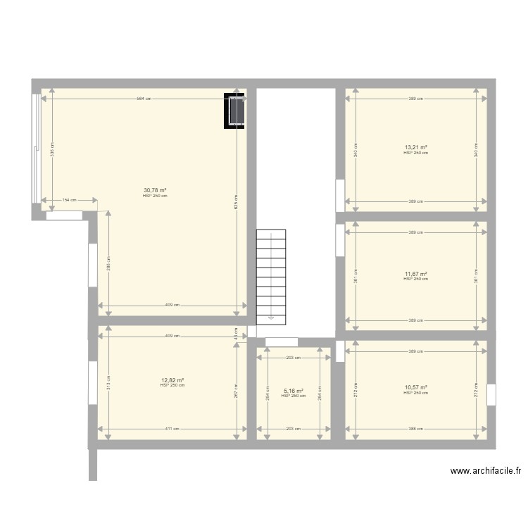 MAISON. Plan de 6 pièces et 84 m2