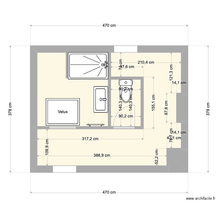 Montlivet V3. Plan de 5 pièces et 14 m2