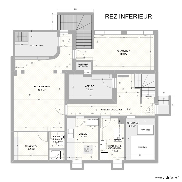 Rez inférieur. Plan de 0 pièce et 0 m2