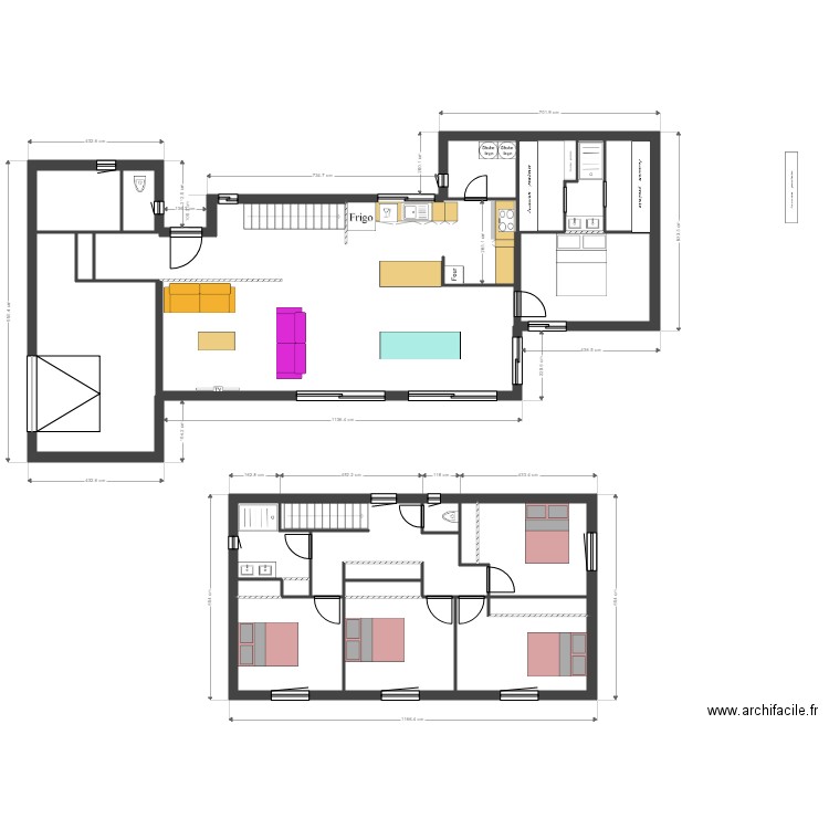 aaa1. Plan de 23 pièces et 187 m2