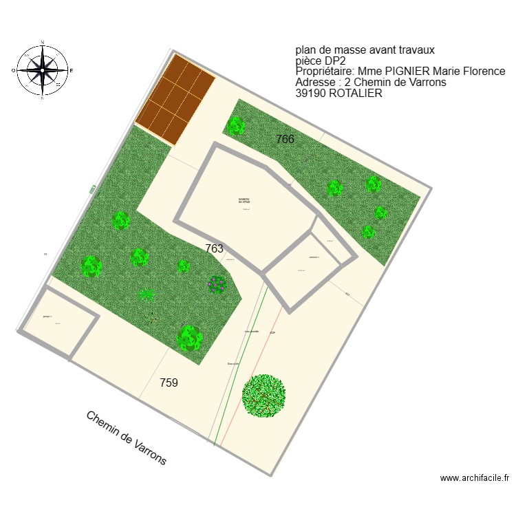 plan de masse dp2. Plan de 5 pièces et 899 m2